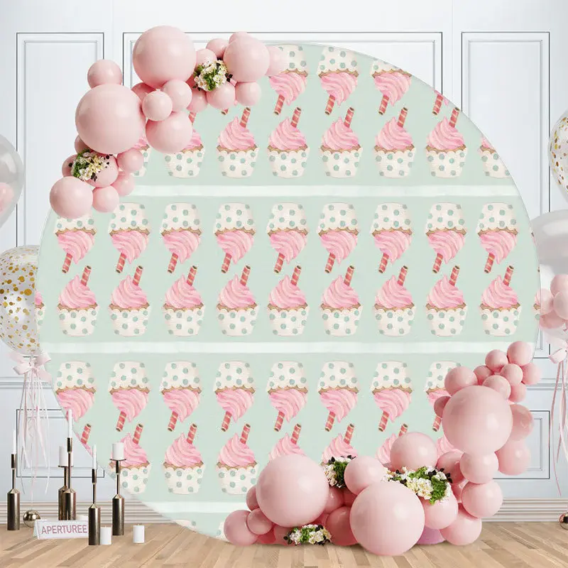Aperturee Safari Animals Round Happy Birthday Backdrop | Round Backdrop Fabric Cover | Circle Background For Party | Round Ba...
