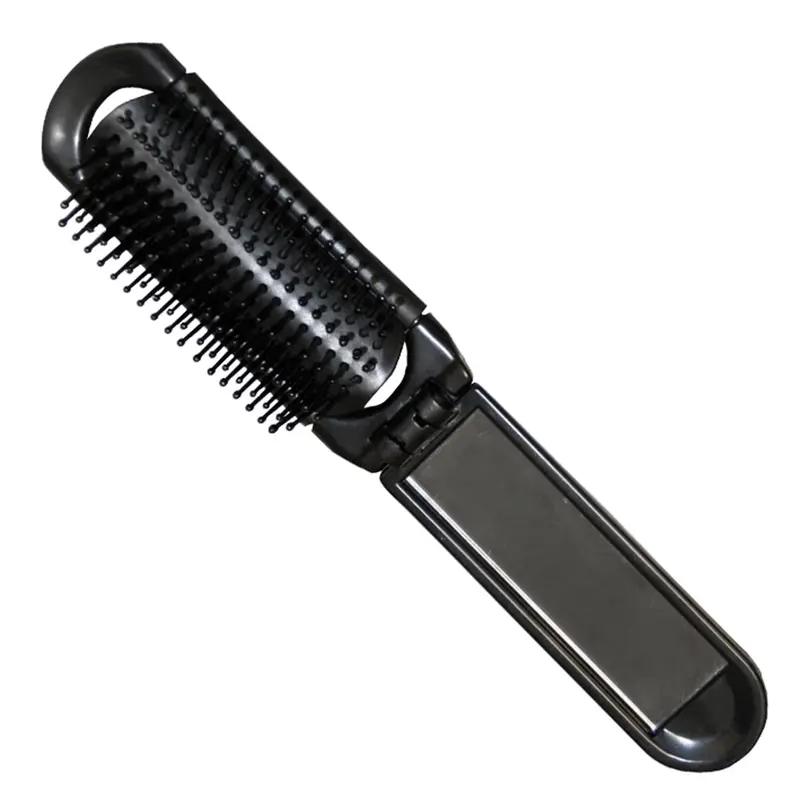 Eurostil Foldable Black Hair Brush Mirror Black 1pc