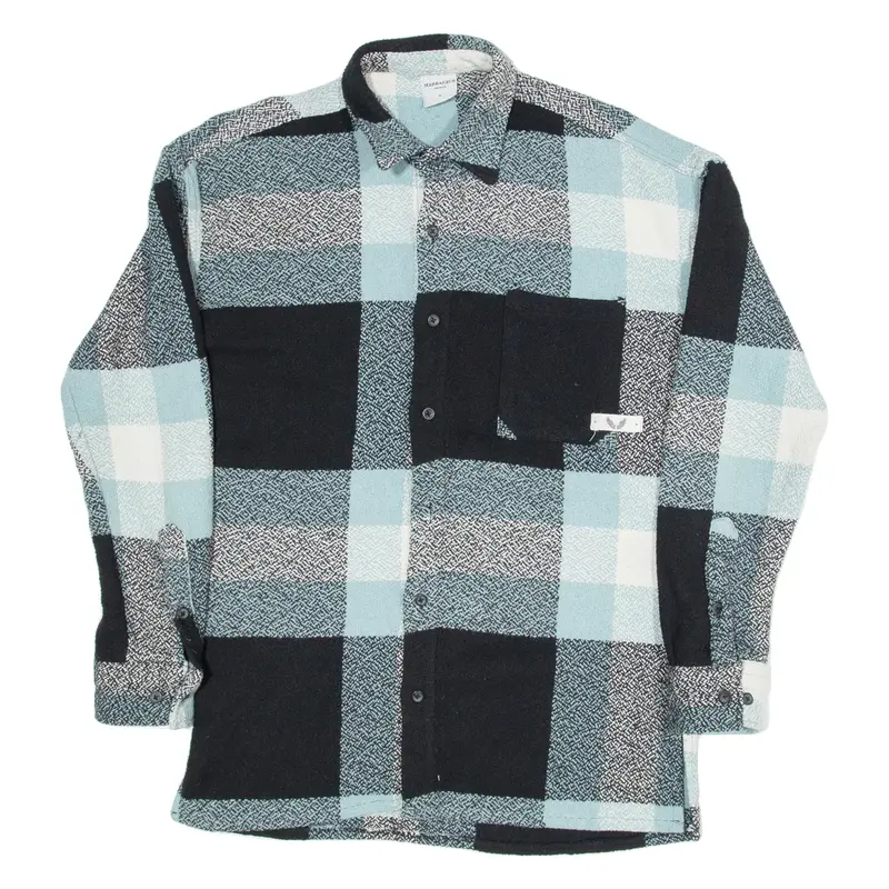 MARRAKECH Mens Shirt Grey Check Long Sleeve S