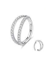 Rhinestone Decor Nose Ring, Stainless Steel Nose Ring, Body Jewelry for Women & Men, Trendy All-match & Exquisite Jewelry for...