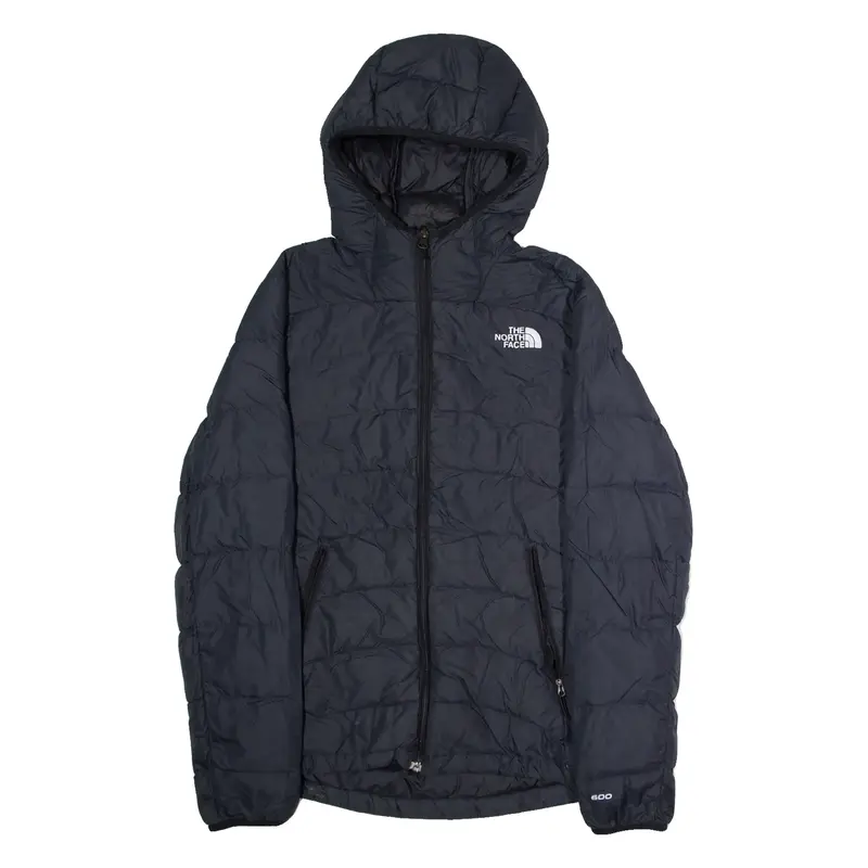 THE NORTH FACE 600 Mens Puffer Jacket Black Nylon Hooded S