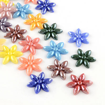 Pearlized Plated Opaque Glass Cabochons