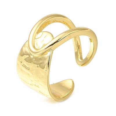 Rack Plating Brass Open Cuff Rings for Women