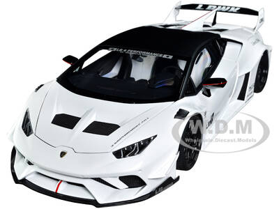 Lamborghini Huracan GT LB-Silhouette Works White with Black 1/18 Model Car by Autoart