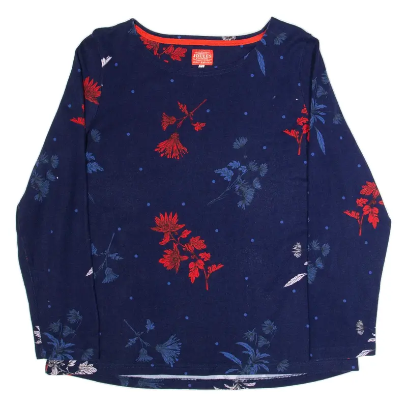 JOULES Womens Patterned Jumper Blue Floral Tight Knit UK 16