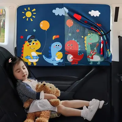 Cartoon Pattern Car Side Window Sunshade, Magnetic Car Side Window Sunshade, Window Sunshade for Car, SUV, Universal Car Side...