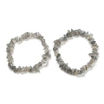 Natural Labradorite Chip Beaded Stretch Bracelet