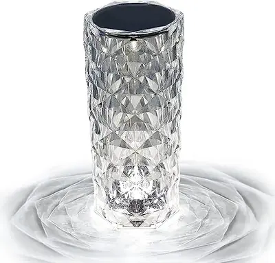 Rechargeable Crystal Table Lamp with Touch Control