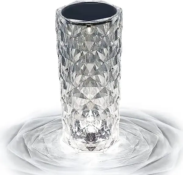 Rechargeable Crystal Table Lamp with Touch Control