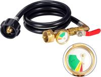 36 Inch Propane Gas Tank Adapter Connector, High Pressure Camping Grill, Refill Adapter Hose with Pressure Gauge, Propane Gas...