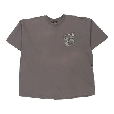 Hawaii Harley Davidson Graphic T-Shirt - 2XL Grey Cotton