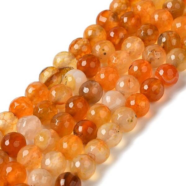 Dyed & Heated Natural Dragon Veins Agate Beads Strands