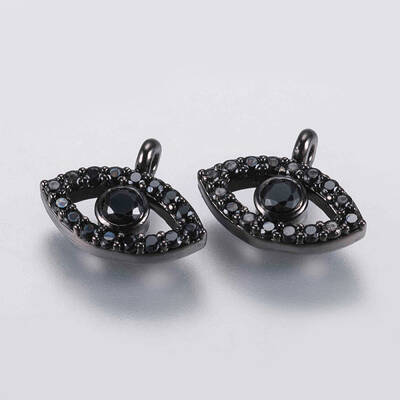 Brass Micro Pave Cubic Zirconia Charms