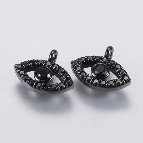 Brass Micro Pave Cubic Zirconia Charms