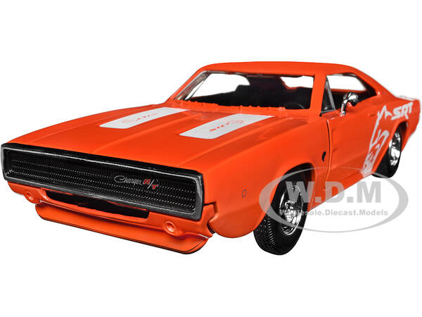 1968 Dodge Charger R/T SRT Orange with White Stripes and Graphics \