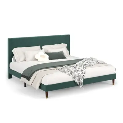 Garvee King Bed Frame with Headboard, Corduroy Upholstered Platform Bed with Wooden Slats Support - No Box Spring Needed & No...