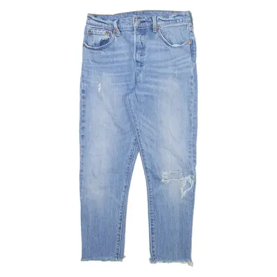 LEVI'S 501S Jeans Distressed Womens Blue Skinny Straight W28 L23