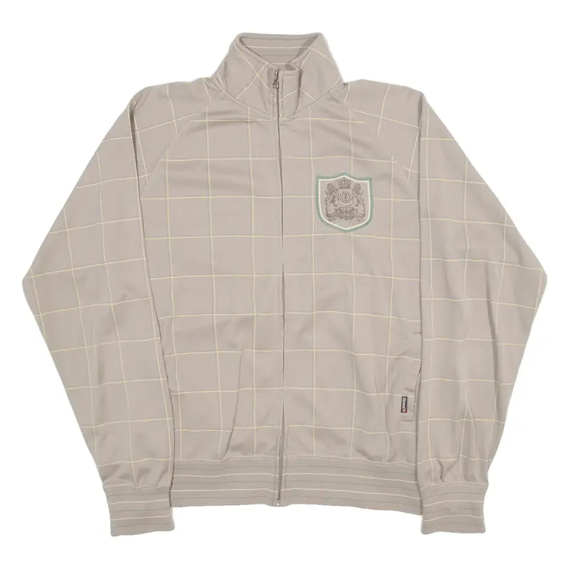 ELEMENT Womens Track Jacket Brown Gingham L