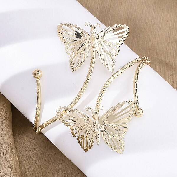 Butterfly Alloy Arm Cuff Bangles for Girl Women