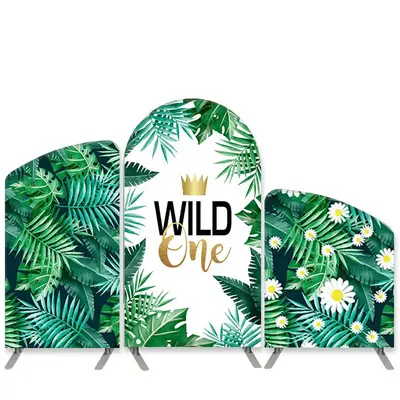 Aperturee Safari Forest Theme Wild One Birthday Arch Backdrop Kit | Chiara Wall Backdrop Diy | Round Arch Backdrop Cover | Ci...