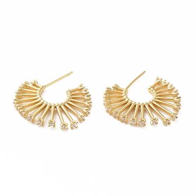 Cubic Zirconia Flower Stud Earrings
