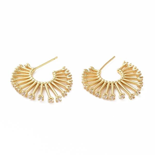 Cubic Zirconia Flower Stud Earrings