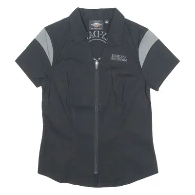 HARLEY DAVIDSON Womens Plain Shirt Black S