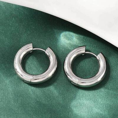 202 Stainless Steel Polishing Hoop Earrings