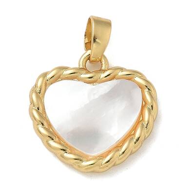 Rack Plating Brass Pave Shell Pendants
