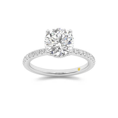 Kyoto Hidden Halo Round Lab Grown Diamond Engagement Ring | 10K White Gold 1 3/4 CT. TW.