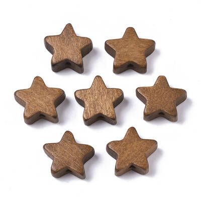 Painted Natural Wood Beads