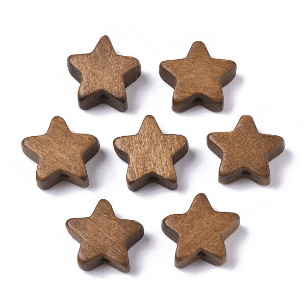 Painted Natural Wood Beads