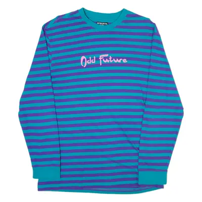 OFWGKTA Striped Odd Future Mens Band T-Shirt Blue Long Sleeve Crew Neck L