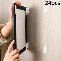 No-drill Picture Hanging Strips, 24pcs Double-sided Removable Wall Hooks for Frames & Artwork, Water-resistant Mounting Tape,...