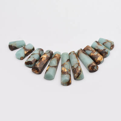 Assembled Synthetic Bronzite and Gemstone Beads Strands