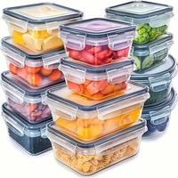 Food Storage Stackable Lunch Container Set, 4 Counts/set Food Fruit Nuts Storage Box with Lid, Reusable Food Storage Containe...