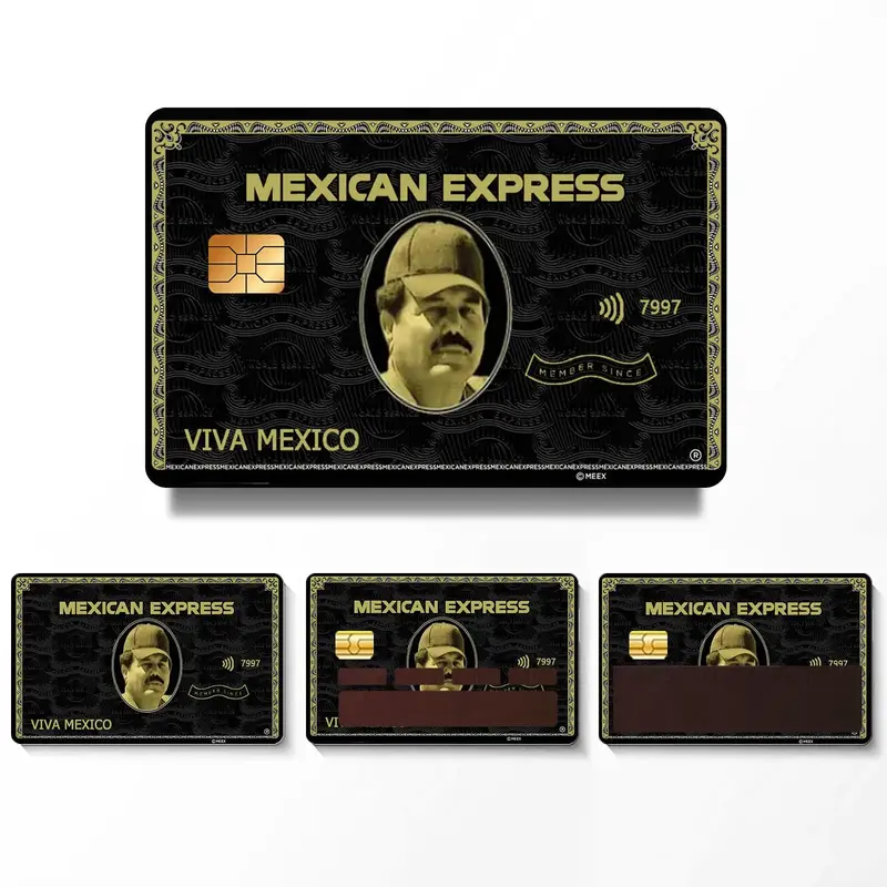 Mexican Express Credit Card Skin Sticker, 4 Counts Ultra-thin Waterproof & Scratch Resistant Card Skin Sticker, Personalized ...