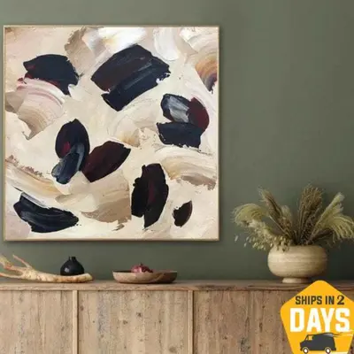 Abstract Painting, Original Abstract Oil Painting 12x12 in, Painting Framed, Contemporary Decor, Abstract Canvas Wall Art | P...