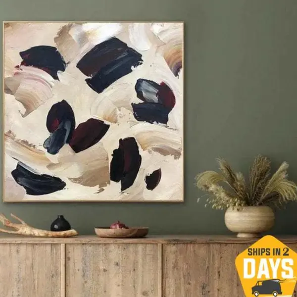 Abstract Painting, Original Abstract Oil Painting 12x12 in, Painting Framed, Contemporary Decor, Abstract Canvas Wall Art | P...