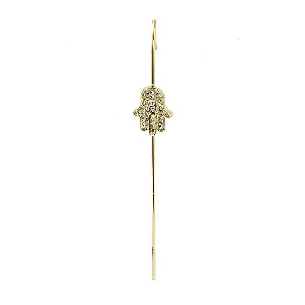 Brass Crystal Rhinestone Ear Wrap Crawler Hook Earrings for Women