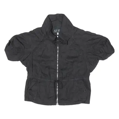 ARMANI JEANS Womens Waistcoat Black Linen UK 12
