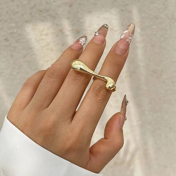 Alloy Open Cuff Rings for Women