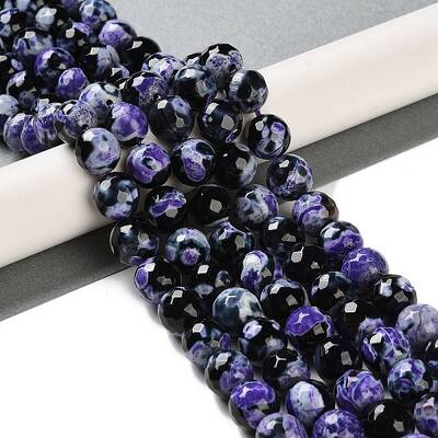 Natural Fire Crackle Agate Beads Strands