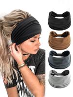 Headbands for Women, Summer Simple Plain Color Bows Elastic Headbands, Minimalist Hairstyle Black Headwear Hair Accessories S...