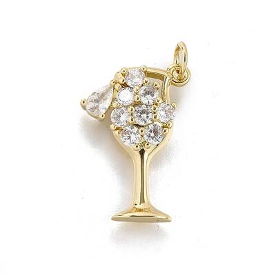 Brass Micro Pave Cubic Zirconia Pendants
