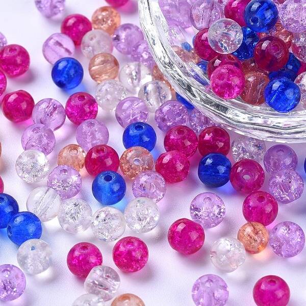 Baking Painted Crackle Glass Beads
