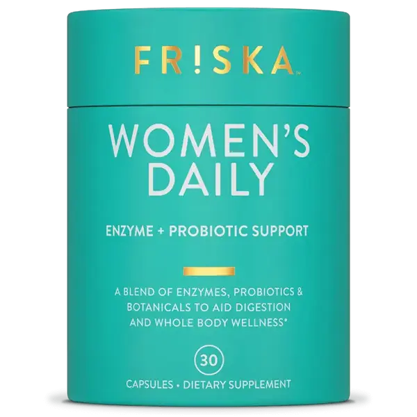 Friska Women's Daily Supplement 3-in-1 Gut Health with Digestive Enzymes, Probiotics, and Key Nutrients for Women