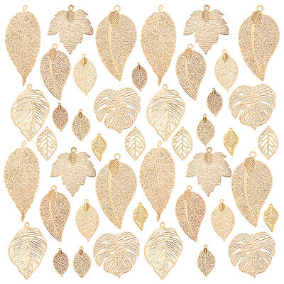 44Pcs 11 Style Brass Big Pendants