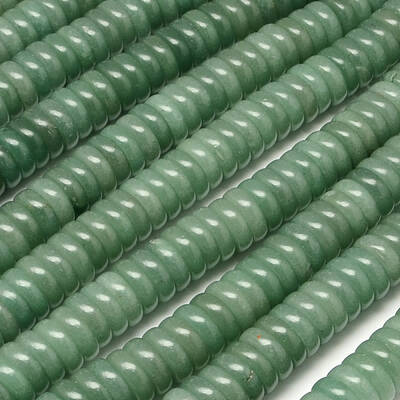 Flat Round/Disc Natural Green Aventurine Beads Strands