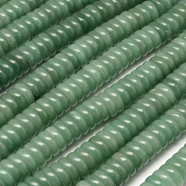 Flat Round/Disc Natural Green Aventurine Beads Strands